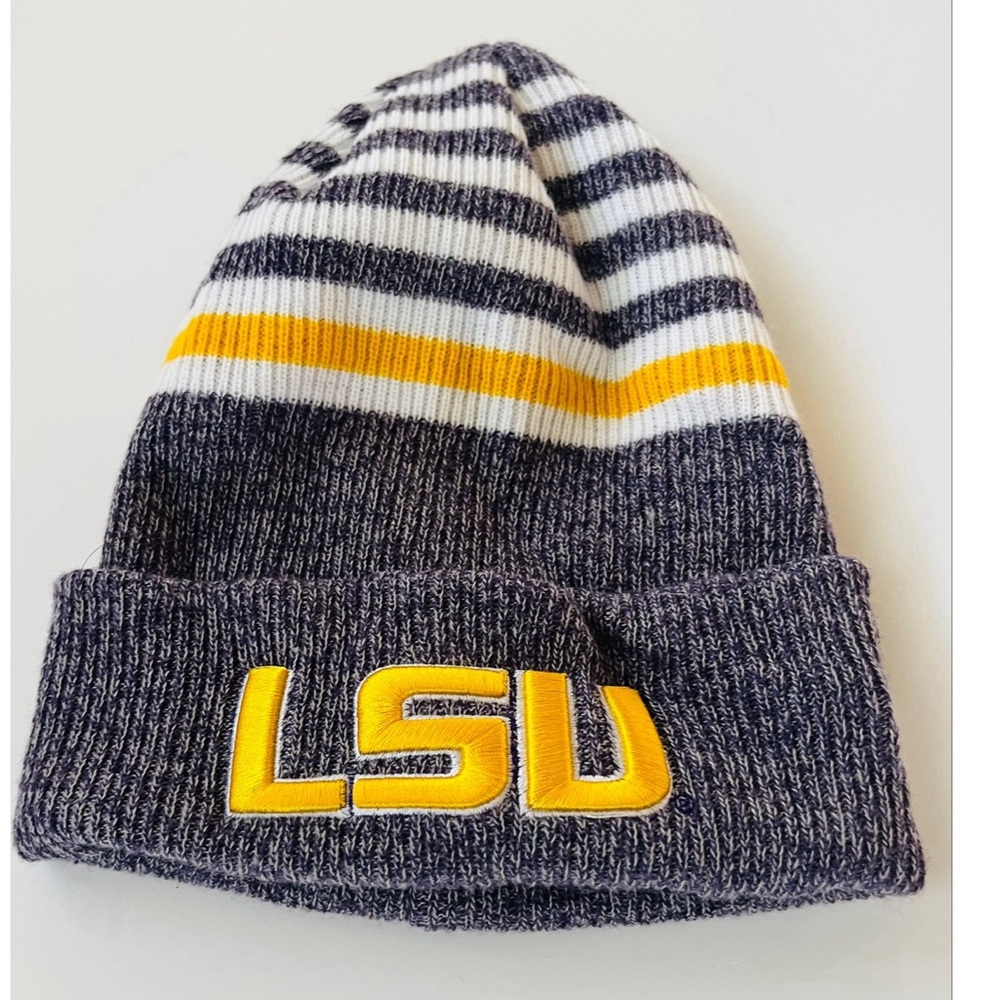 New Era LSU Purple Gold and White Beanie Hat Unisex One Size